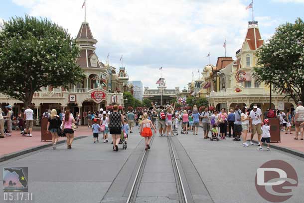 Heading down Main Street.