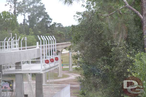 Transferred to the EPCOT line.  The new spur track looks just about complete.  Guessing a cover or garage may be going up to cover/protect/hide the tractor that will park there.