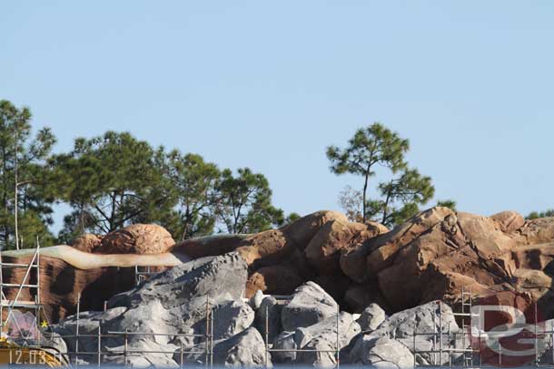 The rockwork does look great.  I had to bite my tongue a bit when talking with the cast members and they were talking about the scope and scale of the rocks... it is impressive and if I had not been watching Cars Land take shape over the past year it would have really been impressive.. but Cars Land is just such a larger scale.