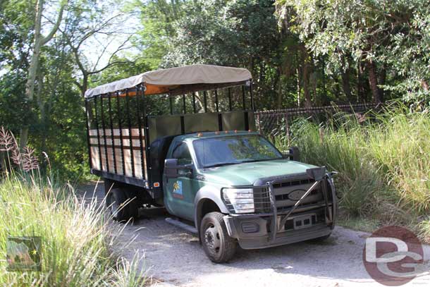 A truck awaiting the group.