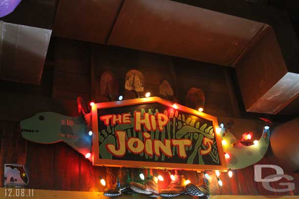 Then lunch in Dinoland.   I am not sure if I ever really noticed this sign before.. Hip Joint.. get it :)