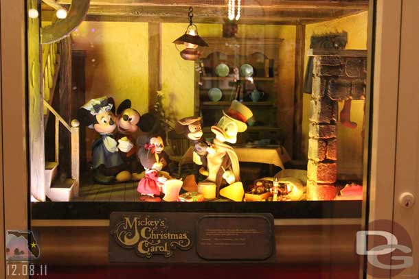 The Emporium windows had their traditional Mickeys Christmas Carol window displays.