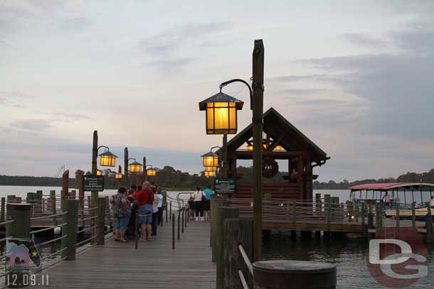 The line for the Magic Kingdom (left) was fairly long.