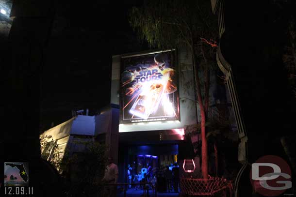 Star Tours suckered me in.  It had a short wait posted so I thought I could ride then walk the Osborne lights.  Instead I was stuck there for a long time due to only two simulators on this evening so I missed the lights.