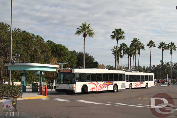 I received my own bus.. since no one else was leaving the park this early.