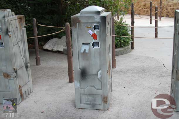 The Star Tours Fastpass machines.