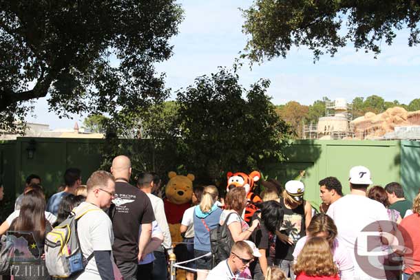 So walked down and Pooh and Tigger were out for pictures.  Kind of an odd spot.