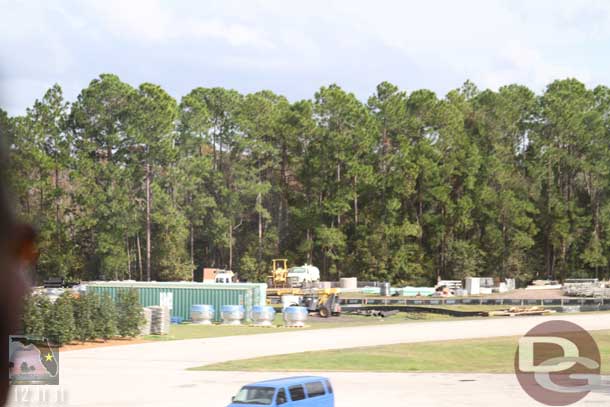 Equipment and supplies staged and ready to go.  Guessing this is for the Fantasyland work.