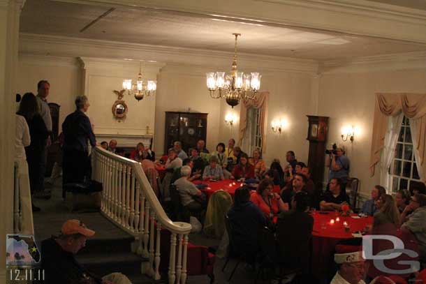 Deb Wills (top left) addressing the group and thanking everyone for coming.