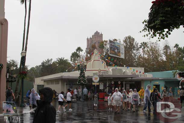 It is hard to tell in this picture but the rain was fairly steady by this point so we decided to head for EPCOT and some larger indoor spaces.