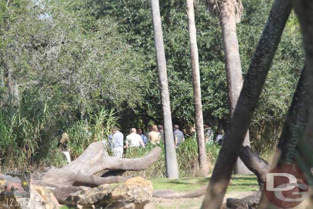 Something I had never seen before.. a large group of people out beyond the elephant area.  Anyone know what this is?  A training session?  