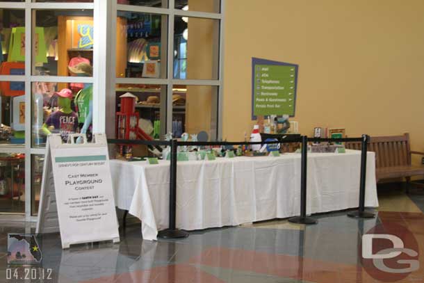 In the lobby of Pop Century there was a table set up with an Earth Day display.