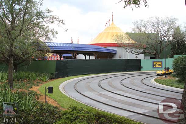 There is one Dumbo open but the one closest the Speedway and the queue building are not yet.