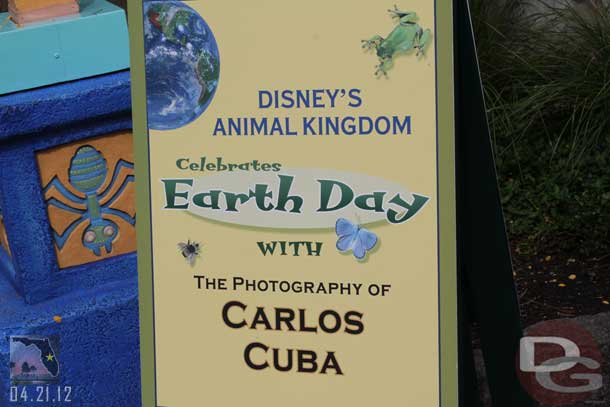 There were a couple of tables set up for Earth Day as you entered Discovery Island.