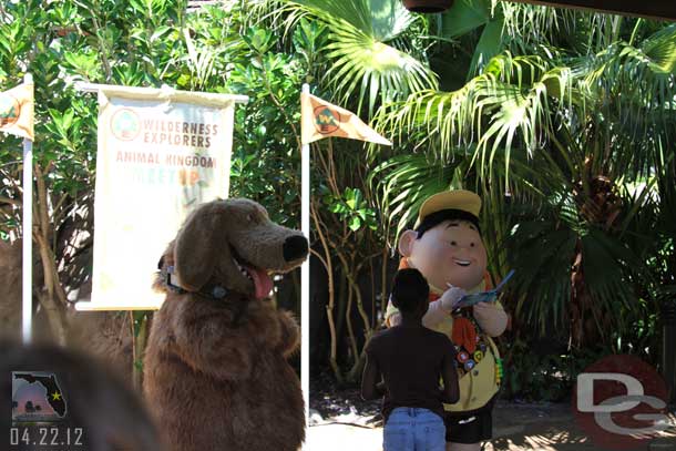 Some of the Up! gang out for pictures in the old Fastpass area for Tough to Be a Bug.