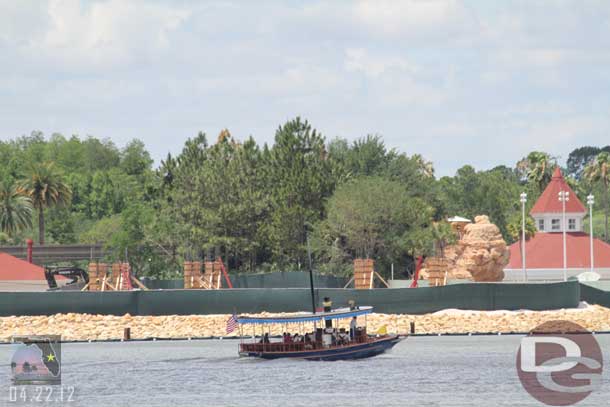 Opted for the Ferry across the lagoon.  Notice the forms for the Grand Floridian DVC wing columns.