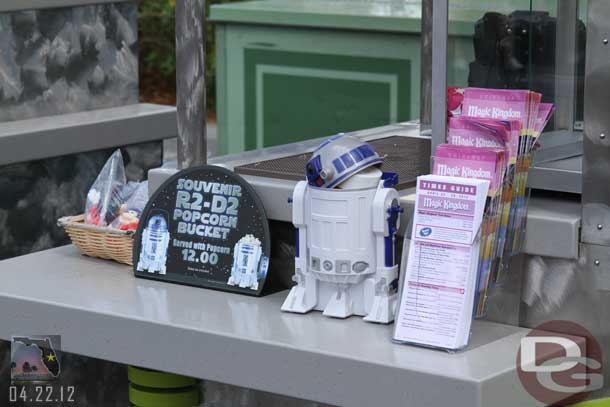 R2-D2 popcorn buckets in Tomorrowland.