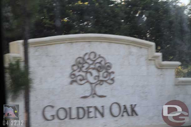 Headed to the Wilderness Lodge next, along the way passed the Golden Oak development.