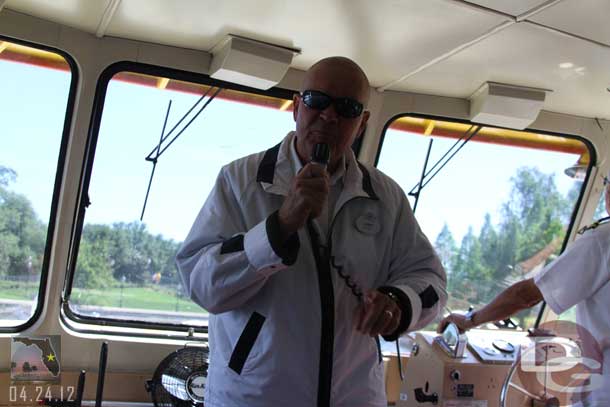 This great cast member sung a little song for us about World Showcase..  I forget what it was but many on the boat knew it and joined him.