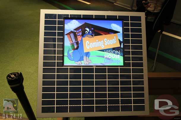 In the queue they have some interactive screens on what looks to be solar panels but they were not functional yet.