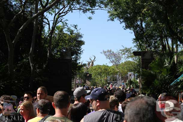 After the parade a mass of people heading toward Africa.