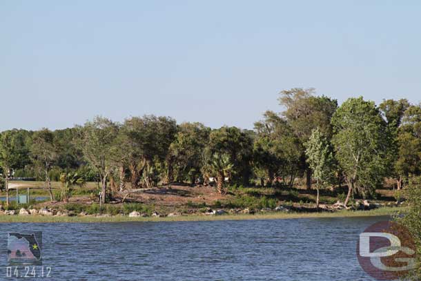 This island in the Seven Seas Lagoon had some of the vegetation cleared recently.