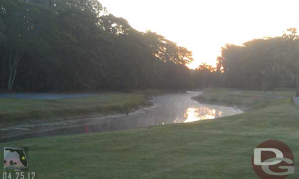 I am starting out today with another early morning round of golf at Oak Trail.  The sun was just coming up over the horizon as we headed for the course.