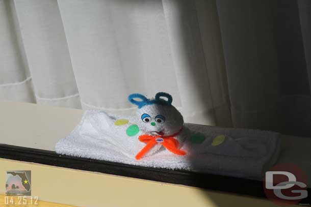 A towel creation to greet us at the room.