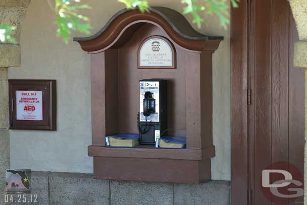 In case you were wondering there still are some traditional pay phones located around the park.