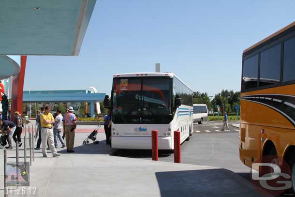 Disembarking our buses.