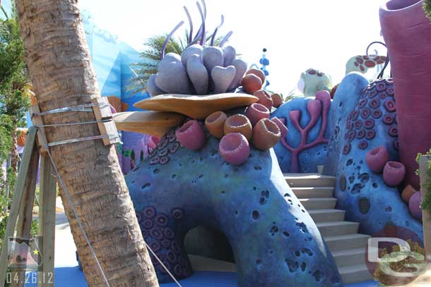 The steps to the slides in Squirts play area.