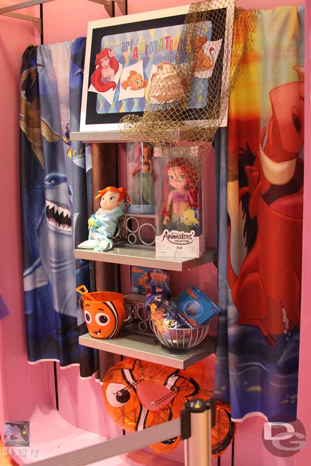 As I mentioned earlier the shower curtains will be for sale too.  Here you can see Nemo on the left and Lion King on the right.