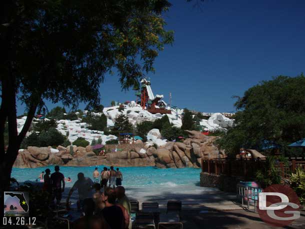 In the foreground Melt-Away-Bay, the wave pool for the park.