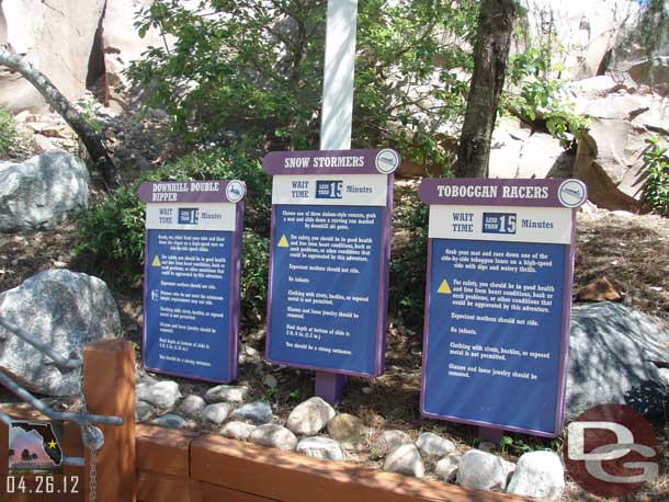 Wait times for the purple slopes.