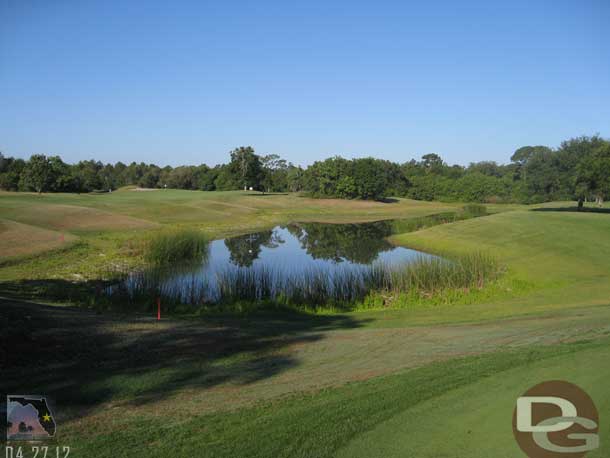 Looking back from the green.