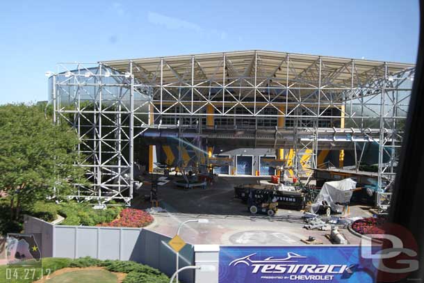 A look at the work going on at Test Track.  As you can see the signage is almost all gone and other elements are being removed still.