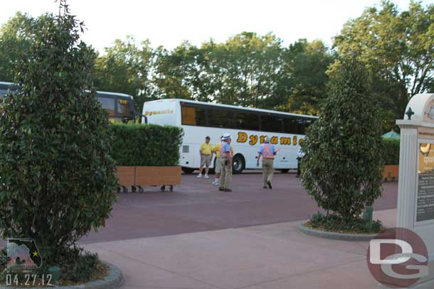 Buses at the International Gateway.  Guessing for the cheerleaders at the showcase.