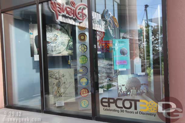 The Art of Disney store window featured EPCOT 30.