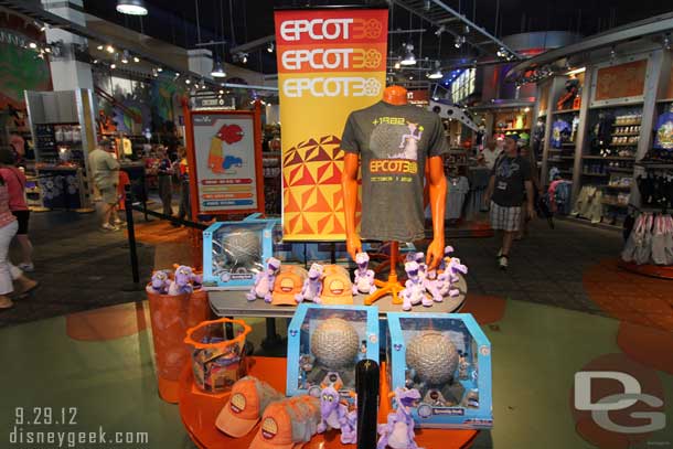 Mouse Gear had a selection of EPCOT 30 merchandise.