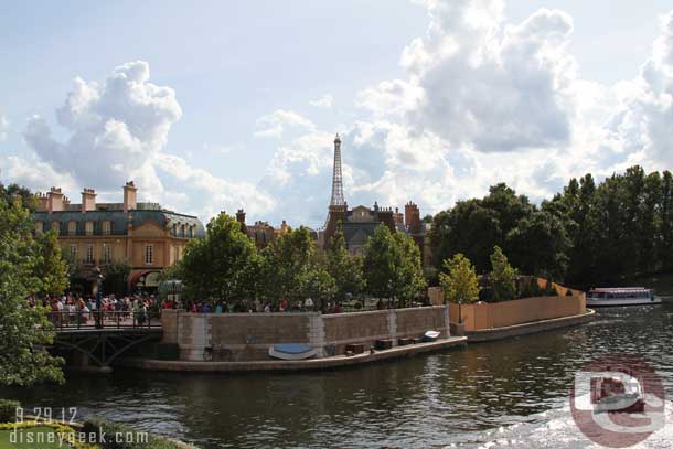 Continuing onward.  A new meet and greet location is being constructed in France (notice the fence to the right)