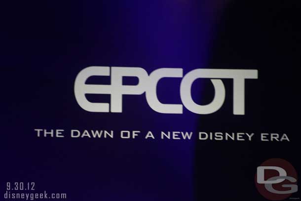 The first presentation was Epcot: The Dawn of a New Disney Era.  It was a video presentation because Marty Sklar had a previous commitment and could not attend.