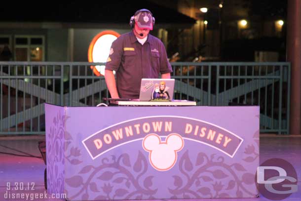 A DJ on the main stage.. not many people paying attention to him as we walked by.