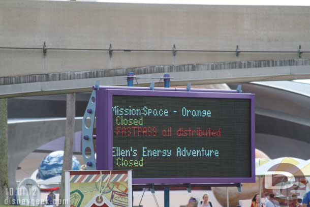 Noticed much of Future World East was still closed.