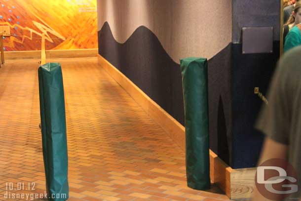 As you roamed the parks you could not help but notice all these small pillars near attraction entrances.  They were all covered and will be used for Fastpass+ (or the nextGen project), they are RFID readers.
