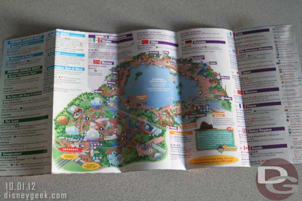When you folded out the map it had the current park map.