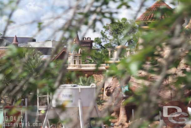 Thanks to all the trees now, no real clear shots of the ongoing work in the rest of Fantasyland.