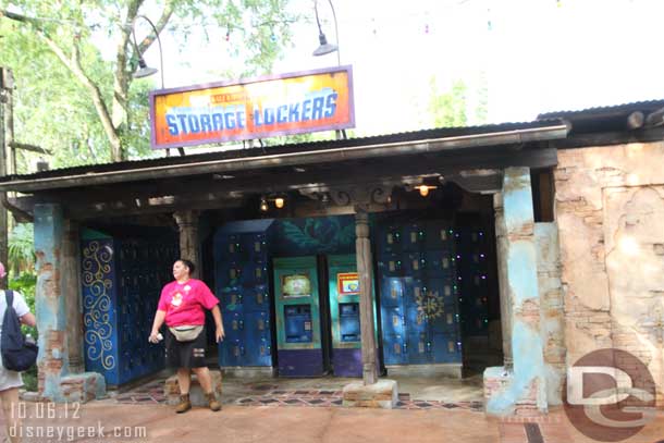 There are now lockers available in Asia so you do not have to take your gear on the raft ride with you.  A great plus and something that has been needed for years.