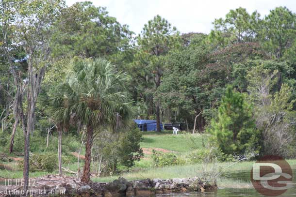 Noticed a chair and something covered up out on the island to the left as you are heading to the park.