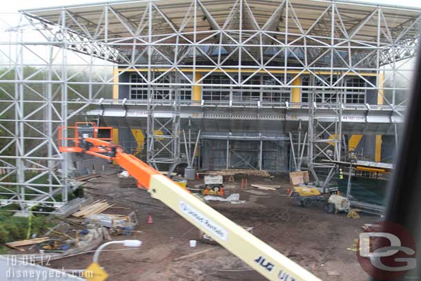 A look down at the Test Track progress.