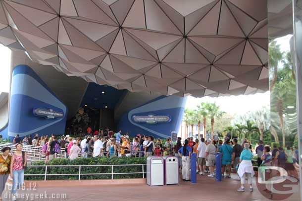 Why so many people waiting for Spaceship Earth... my theory is because I wanted to ride.  It turned out to be about 10 minutes only.